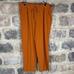 Eileen Fisher Pants Womens Petite Large Orange‎ Crepe Paperbag